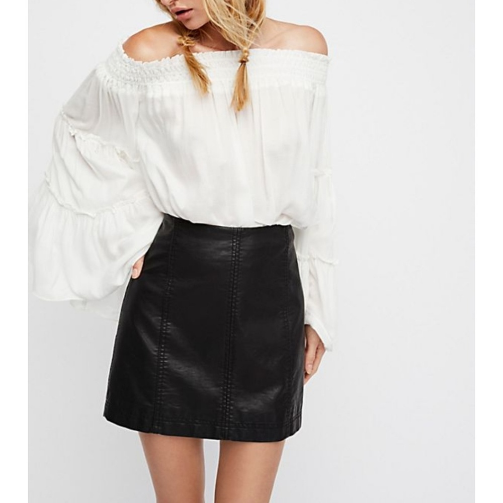 Free people Modern Femme Vegan Leather Mini Skirt